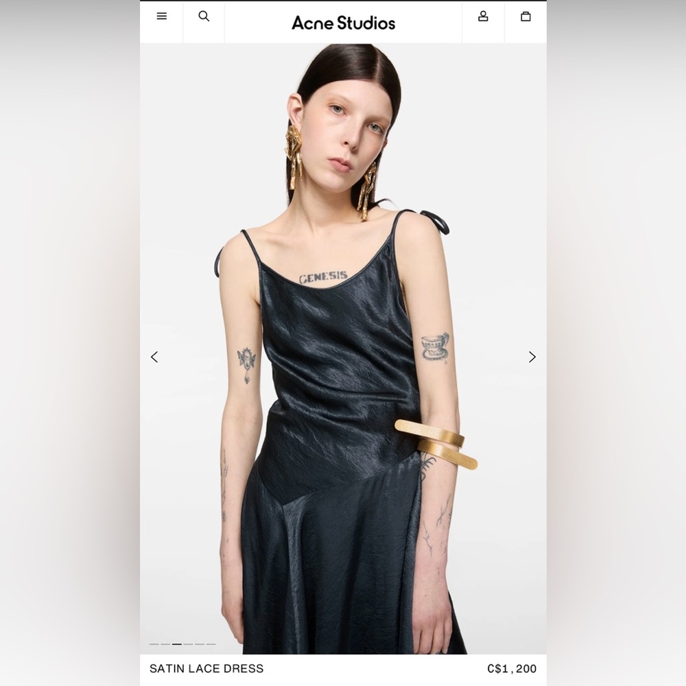 Acne Studios Satin Lace Dress - Picture 11 of 14